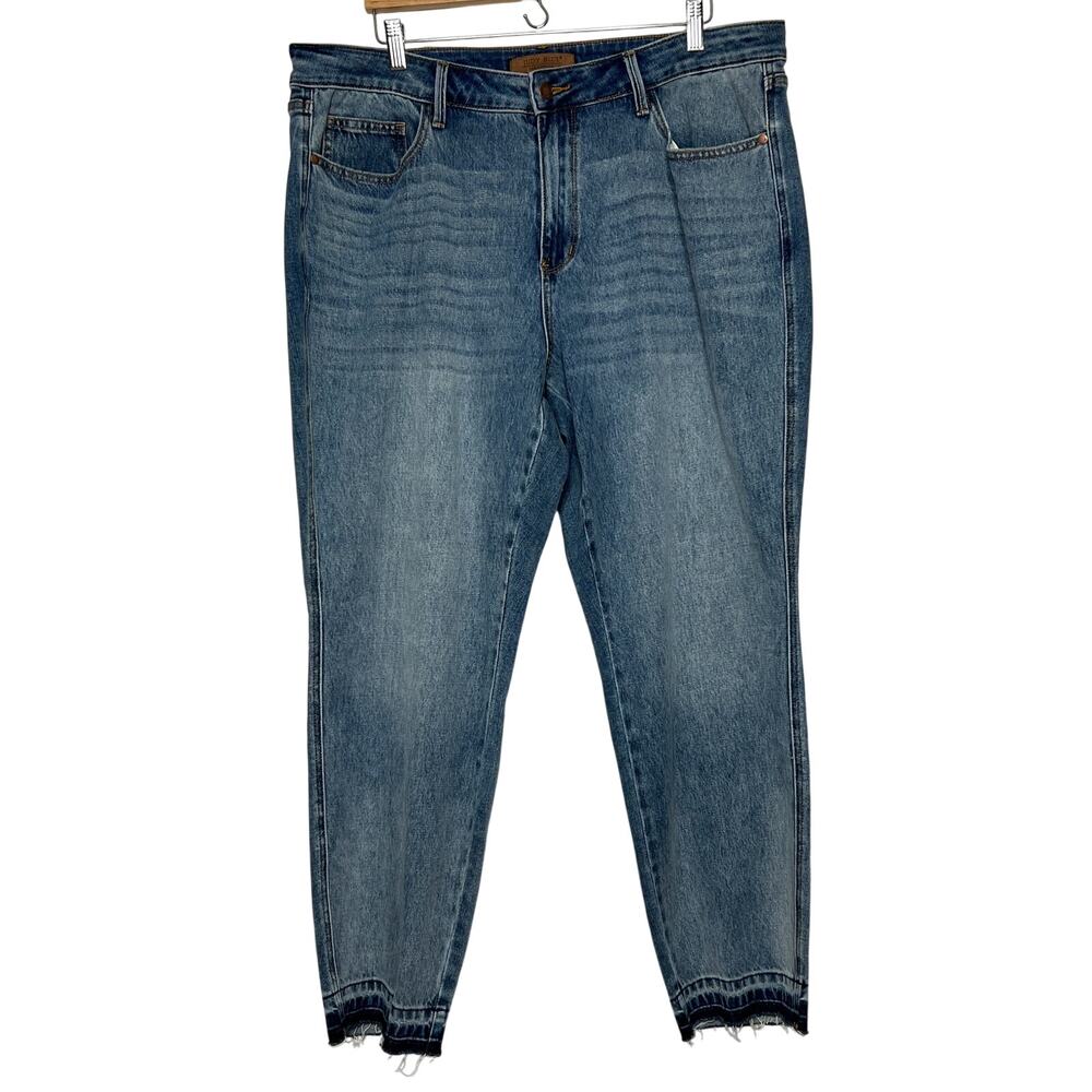Judy Blue Boyfriend Fit Jeans Plus Size 20W High Rise Medium Wash Stretch Denim